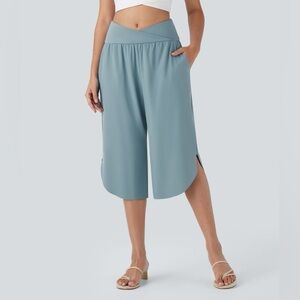 Halara Breezeful High Waist Crossover Side Pocket Split Quick Dry Pants